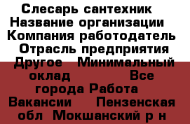 Слесарь-сантехник › Название организации ­ Компания-работодатель › Отрасль предприятия ­ Другое › Минимальный оклад ­ 20 000 - Все города Работа » Вакансии   . Пензенская обл.,Мокшанский р-н